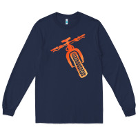 Navy fat bike mountain biking Long Sleeve Tee - linhVisuals