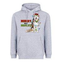 Heather Grey Merry And Bright Husky Heavyweight Hoodie - RanaPortraitStore