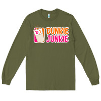 Army Green donut coffee lover dunkie junkie Long Sleeve Tee - linhVisuals