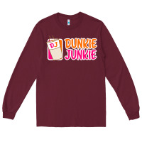 Burgundy donut coffee lover dunkie junkie Long Sleeve Tee - linhVisuals