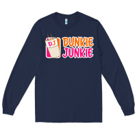 Navy donut coffee lover dunkie junkie Long Sleeve Tee - linhVisuals