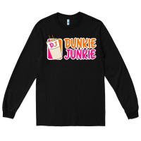 Black donut coffee lover dunkie junkie Long Sleeve Tee - linhVisuals