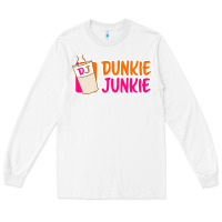 White donut coffee lover dunkie junkie Long Sleeve Tee - linhVisuals