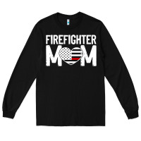 Black female firefighter mom thin red line flag firefighting premium Long Sleeve Tee - linhVisuals