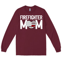 Burgundy female firefighter mom thin red line flag firefighting premium Long Sleeve Tee - linhVisuals