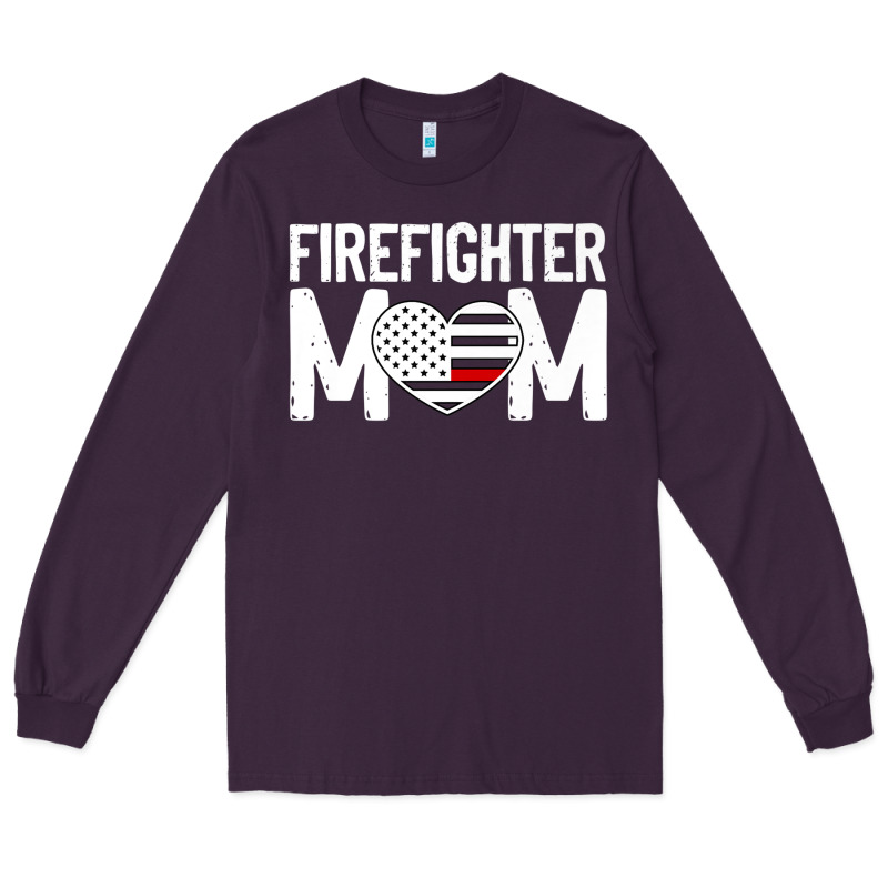Female Firefighter Mom Thin Red Line Flag Firefighting Premium Long Sleeve Tee by linhVisuals | Teevron