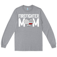 Heather Grey female firefighter mom thin red line flag firefighting premium Long Sleeve Tee - linhVisuals