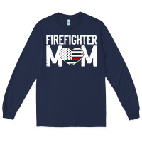 Navy female firefighter mom thin red line flag firefighting premium Long Sleeve Tee - linhVisuals