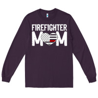 Female Firefighter Mom Thin Red Line Flag Firefighting Premium Long Sleeve Tee | Teevron