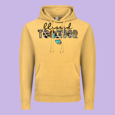 Blessed Teacher Vintage Hoodie Designed By Cowhidedigitalart