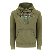 Vintage Olive blessed teacher Vintage Hoodie - CowhideDigitalArt