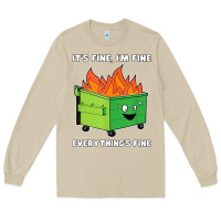 Mushroom dumpster fire its fine im fine Long Sleeve Tee - linhVisuals