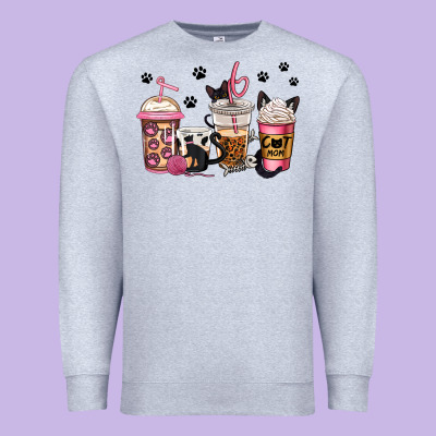 Cat Mom Coffee Premium Sweatshirt Designed By Jasminsmagicworld