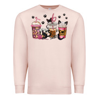 Pale Pink cat mom coffee Premium Sweatshirt - Jasminsmagicworld