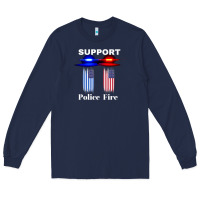 Navy support our police & fire departments   1st responders premium Long Sleeve Tee - linhVisuals