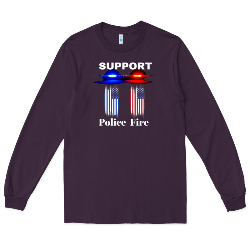 Support Our Police & Fire Departments   1st Responders Premium Long Sleeve Tee by linhVisuals | Teevron