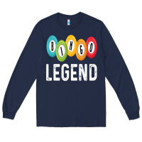 Navy funny bingo legend bingo balls game Long Sleeve Tee - linhVisuals