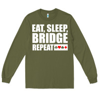 Army Green funny bridge card game lover bridge Long Sleeve Tee - linhVisuals