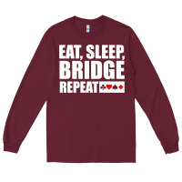 Burgundy funny bridge card game lover bridge Long Sleeve Tee - linhVisuals