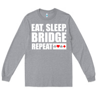 Heather Grey funny bridge card game lover bridge Long Sleeve Tee - linhVisuals