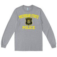 Heather Grey michigan state police Long Sleeve Tee - linhVisuals