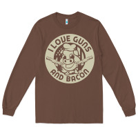 Chestnut i love guns bacon pork pig funny gun Long Sleeve Tee - linhVisuals