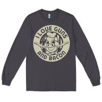 Smoke i love guns bacon pork pig funny gun Long Sleeve Tee - linhVisuals