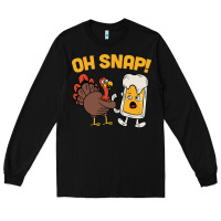 Black oh snap thanksgiving cute turkey day Long Sleeve Tee - linhVisuals