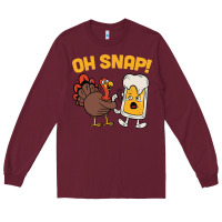 Burgundy oh snap thanksgiving cute turkey day Long Sleeve Tee - linhVisuals
