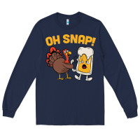 Navy oh snap thanksgiving cute turkey day Long Sleeve Tee - linhVisuals