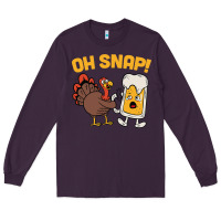 Plum oh snap thanksgiving cute turkey day Long Sleeve Tee - linhVisuals