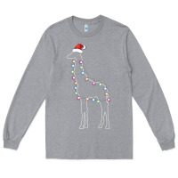 Heather Grey santa giraffe christmas color led Long Sleeve Tee - linhVisuals