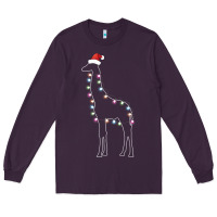 Plum santa giraffe christmas color led Long Sleeve Tee - linhVisuals