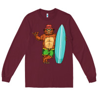 Burgundy surfing premium Long Sleeve Tee - linhVisuals