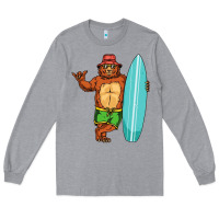 Heather Grey surfing premium Long Sleeve Tee - linhVisuals