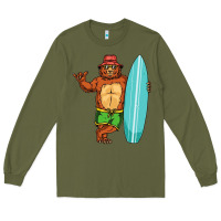 Army Green surfing premium Long Sleeve Tee - linhVisuals