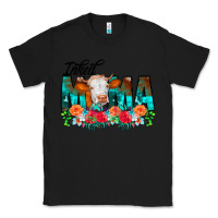 Black Inked Mama Flowers Cow Classic Tee - CowCowDesign