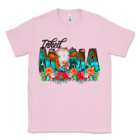 Bubblegum Pink Inked Mama Flowers Cow Classic Tee - CowCowDesign