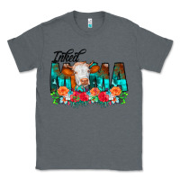 Charcoal Heather Inked Mama Flowers Cow Classic Tee - CowCowDesign