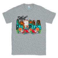 Heather Grey Inked Mama Flowers Cow Classic Tee - CowCowDesign