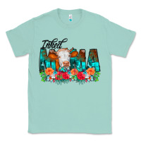 Seafoam Inked Mama Flowers Cow Classic Tee - CowCowDesign