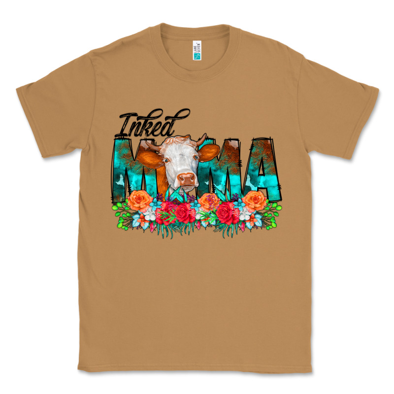 Inked Mama Flowers Cow Classic Tee by CowCowDesign | Teevron