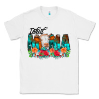 White Inked Mama Flowers Cow Classic Tee - CowCowDesign