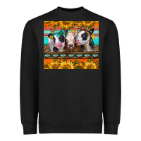 Black heifers and sunflowers Heavyweight Sweatshirt - Jasminsmagicworld