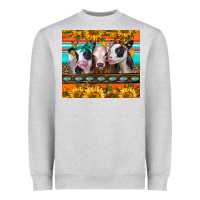 Heather Grey heifers and sunflowers Heavyweight Sweatshirt - Jasminsmagicworld