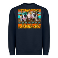 Navy heifers and sunflowers Heavyweight Sweatshirt - Jasminsmagicworld