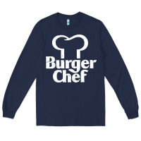 Navy vintage burger chef classic Long Sleeve Tee - linhVisuals