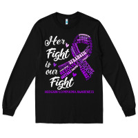 Black hodgkins lymphoma awareness t  shirt hodgkin's lymphoma awareness her Long Sleeve Tee - linhVisuals
