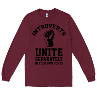 Burgundy introverts unite Long Sleeve Tee - linhVisuals