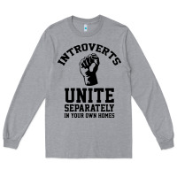 Heather Grey introverts unite Long Sleeve Tee - linhVisuals